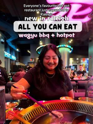 Cary’s favorite hot pot restaurant has expanded into Raleigh! 🔥 @SOHOTPOT is finally opening their second location next week and offering all you can eat hot pot AND bbq. You can choose to spoil yourself with the wagyu option which gives you unlimited cuts of wagyu for both or stick with the premium cuts selection 😮‍💨 Soft opening begins December 24! They’re also running a special promo from 12/24-1/6 where you can get 5% for 1, 10% for 2, 15% off for 3 and 20% off for 4 or more people. You can find the new location at 4509 Creedmoor Rd in Raleigh.  ➡️ Follow for more! #northcarolina #raleigh #durham #hotpot #sohot #bbq #ayce #wagyu #nc #nceats #fyp 