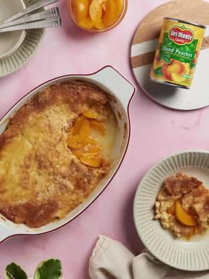 When the guests are on their way and you’ve got Del Monte in your pantry. Our Peach Cobbler Dump Cake recipe is here for you. 🍑🥧🍨 Serves 12 Prep time 5 min. Cook time 55 min. Ingredients 🍑3 cans (15.25oz.each) Del Monte® Sliced Peaches in Heavy Syrup 🍑1 pkg. yellow cake mix 🍑½ cup butter, melted Directions 🍑Preheat oven to 350°F. 🍑In a 13x9-inch or other shallow 3-qt. baking dish, dump 2 cans of peaches and syrup. Drain the third can and add only the peaches to the baking dish. 🍑Top peaches with dry cake mix; spread it out evenly across the entire surface of peaches. 🍑Drizzle cake mix with butter. 🍑Bake 55 minutes to 1 hour or until top is deep golden brown and fruit is bubbly. Dust with powdered sugar or top with whipped cream or vanilla ice cream before serving, if desired. VARIATIONS: Prepare as recipe directs, except: 🍑For PRALINE PECAN PEACH COBBLER DUMP CAKE, in a small bowl, combine ¼ cup melted butter, 1/2 cup packed brown sugar and 1½ cups chopped pecans; sprinkle over butter before baking. 🍑For RASPBERRY CREAM PEACH COBBLER DUMP CAKE, top with fresh raspberries and whipped cream before serving. 🍑For SALTED CARAMEL PEACH COBBLER DUMP CAKE, top each portion with a drizzle of hot caramel sauce and a small pinch of coarse sea salt before serving. 🍑For TOASTED ALMOND PEACH COBBLER DUMP CAKE, sprinkle ½ cup sliced almonds evenly over butter before baking. 🍑For BOURBON PEACH COBBLER DUMP CAKE, stir 2 Tbsp. bourbon into peaches before topping with cake mix. #peachcobblers #winterdesserts #winterrecipes #peachdessert #delmonte #growersofgood