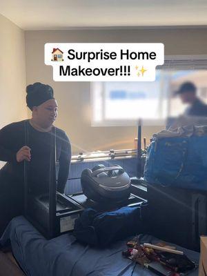 Couldn’t have made this all happen without my incredible team of friends! Who else needs a home makeover? 🤔🏠✨ #surprise #homerenovation #apartment #interiordesign #homedecor #aesthetic #BestFriends #holiday #gift #fyp 