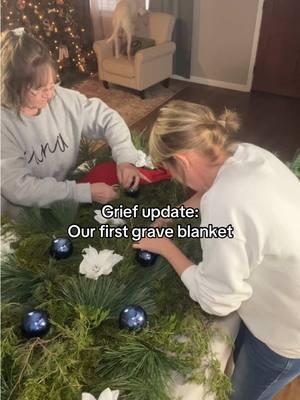 When mom mentioned making a grave blanket for Brad, I knew we’d figure it out. And we did. His favorite color was blue and he was also a veteran, serving 22 years in this country. Grief at the holidays is the weirdest thing to navigate, but we are making it. #grief #loss #holidays #veteran #graveblanket #brother #griefsupport #christmas 