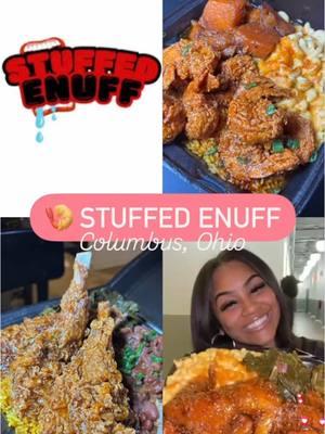 😮‍💨 This place left me speechless & stuffed enuff! LITERALLY  ✨ What I Got  -🍤 Fried Sticky Shrimp 🔥🔥🔥 -🐑 Fried Lamb Chop 🔥🔥🔥 -🐟 Fried Fish 🔥🔥🔥 -🧀 Mac & Cheese 🔥🔥🔥 -🍠 Yams 🔥🔥🔥 -🥬 Collard Green Dip!!! 🔥🔥🔥 -🥬 Collard Greens 🔥🔥🔥 -🦀 Crab Stuffed Catfish 🔥🔥🔥 -🦀 Seafood Dip 🔥🔥🔥 -🍗 Sticky Chicken Wings 🔥🔥🔥 -🧀 Soul Bowl Nachos 🔥🔥🔥 -🍓 Strawberry Poud Cake (Not in the video but it’s 🔥🔥🔥) 🍴 @StuffedEnuff  did they big one for sure  📍 Stuffed Enuff Columbus- Buckeye Food Stop  1282 Essex Ave. Columbus, Ohio 43201 💕 Follow Me To Discover More Food & Drinks!  #FoodiesWithACutie X #StuffedEnuff X #BuckeyeFoodStop #Columbus #ColumbusOH #ColumbusInfluencer #ColumbusFoodie #ColumbusFood #ColumbusFoodScene #ColumbusEats #614 #614Eats #foodblogger #foodblog #Cutie  #cutiethefoodie #ohioeats #ohiofood #ohiorestaurants #ohiostate #ohiostatebuckeyes #ohiostateuniversity #ohiostateeats