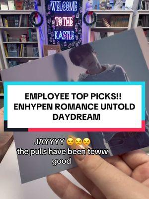 Employee top picks of the week!! Here is Megan’s pick ✨ what do you think about her pulls? Album is available for purchase at Kpop Kastle! #enhypen #romanceuntold_enhypen #enhypenalbum #enhypenalbumunboxing #kpopstore #kpopkastle #kpop #fyp #kpopfypシ #kpoptiktok @enhypen 