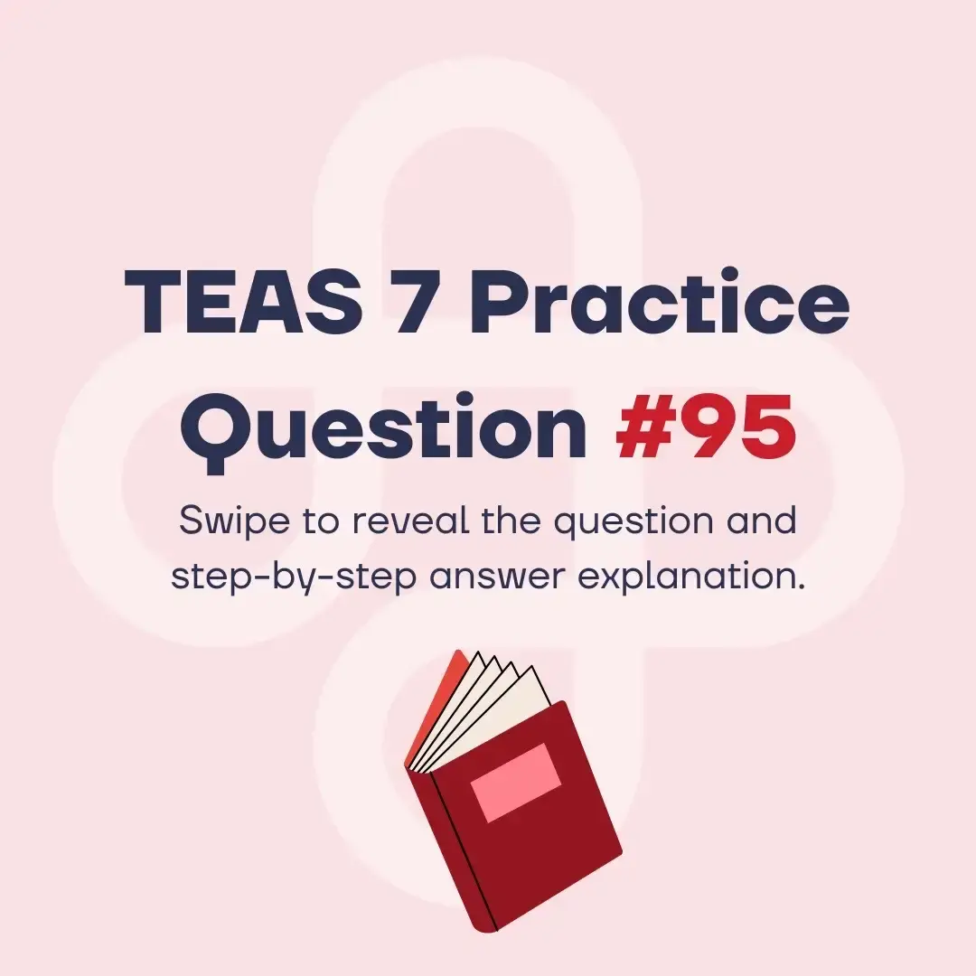 📚✨ Ready to Ace the TEAS 7 Exam? ✨📚 Your nursing school dreams start here, and we’ve got the tools to help you succeed! 🩺💪 Swipe through this slideshow for a TEAS 7 practice question with a detailed answer explanation. It’s just a taste of the support we’re offering to future nurses like YOU! 🌟 Here’s the Game-Changer: We’re hosting LIVE TEAS 7 review sessions where our expert instructors break down the exam topics, share strategies, and answer your questions in real-time. These sessions are your shortcut to TEAS success! 📅 Don’t wait—click the LIVE EVENTS button in our profile now to secure your spot! 🎯 Why join our live reviews? ✅ Expert guidance on all test topics ✅ Real-time Q&A for instant clarity ✅ Proven strategies to boost your score ✅ Connect with other test-takers for extra motivation 💻 Plus, the link in our bio gives you access to even more FREE TEAS 7 resources, like practice questions, video lessons, and study guides! Your future in nursing starts with a plan, and we’re here to help you make it happen. Let’s do this together! 🌟 💬 Tag a study buddy or drop a 🩺 in the comments if you’re excited for the live session! #TEAS7 #TEASPrep #FutureNurse #teas7exam #prenursing #prenursingstudent #prenursingmajor 