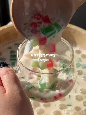 Lets make Christmas Sago 🎄🥰 #sago #tapioca #boba #bubbletea #homecafe #christmas #xmas 