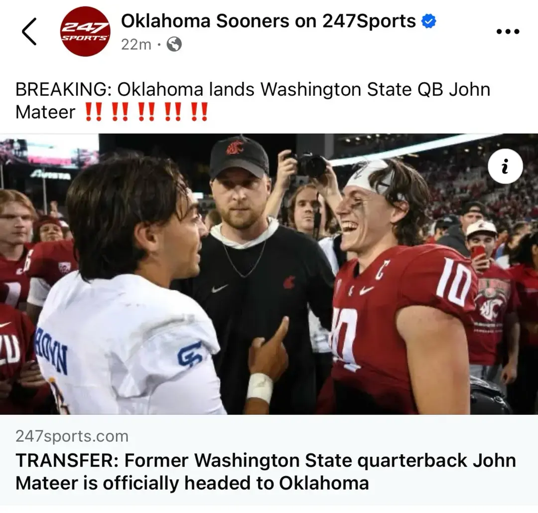 BOOMER! #oklahoma #oklahomasooners #sec #secfootball #boomersooner #espn #soonernation #oudna #ncaafootball #transferportal #miami #miamihurricanes 