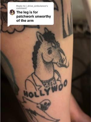 Replying to @i_drive_ambulance that part! #tattoos #legtattoos #noragrets 