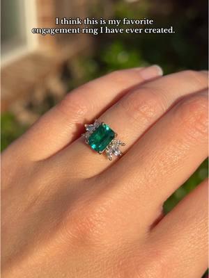 The most STUNNING Emerald and Diamond engagement ring 💚✨💎 So grateful to have clients who trust me to bring their ideas to life! #engagementring #emerald #ring #customjewelry #marquisediamond #emeraldengagementring #customdesign 