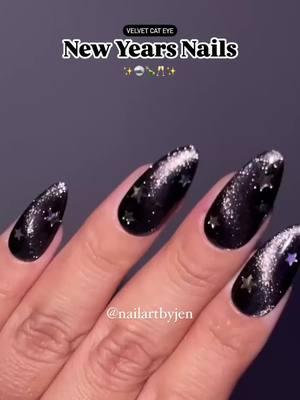 Velvet cat eye NYE swirl nails ✨🪩🍾🥂💅🏽✨ by @nailartbyjen #sxccosmetics #nails #nailsart #nailsvideo #nailstutorial #acrylicnails #fyp #foryou #fypツ