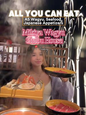 Mikiya Waygu Shabu House 📍 135-41 37th Ave, Flushing, NY 11354 This is an AYCE Waygu, seafood and Shabu shop that opened in flushing that closes at 2 AM!! The quality was spot on and I literally devoured everything and ate so much Waygu  90 Minutes Ultimate AYCE Wagyu Experience, they offer 3 different price sets. Basic: $45 Silver: $55 Gold: $78 Diamond: $98 - - - - - - - - - - - #flushingbid#ayce#waygu#aycewaygu#flushingnyc#flushing#flushingfoodie #nycthingstodo #nycayce #ayce #nychotpot #hotpotnyc #wagyuhotpot #wagyubeef #aycenyc#nyceats #nycfoodie #nycfood #hotpot#hotpotspot