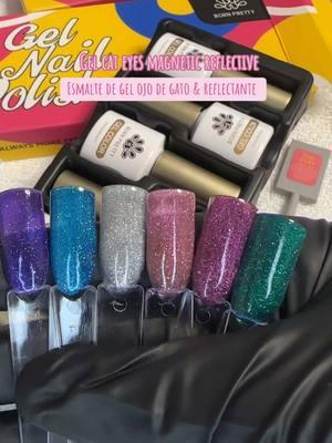 Gel reflectivo,cat eye,gel polish set con 6 piezas esmalte de gel para uñas reflectivo y ojo de gato de mi marca favorita@born pretty #cateyenails #gelpolish #gelreflectivo #gelnails #reflectivenails #ojodegato #ckarlanails #nails 