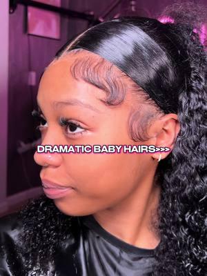 Oh babyy, dramatic baby hairs have my heart 🤞🏽🎀 Location: Brookkyn New York 11216  #dramaticbabyhairs #softbabyhairs -1