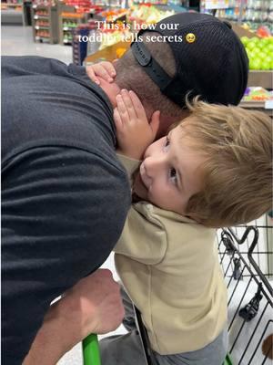 Ear to ear 🥲 #toddlermom #toddlersoftiktok #funnykids #tellingsecrets #dadlife #fatherson #cutemoments 