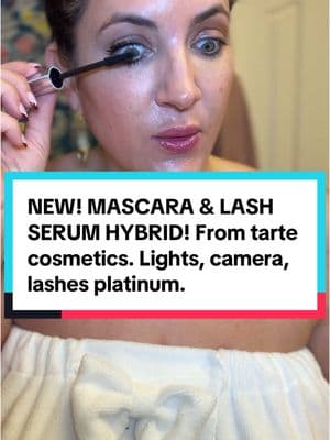 Lashes for DAYS!!! This is a mascara/lash serum hybrid- first of its kind! lights camera lashes, platinum. Only available to order/ not in stores! #lashgrowth #lashgrowthserum #lashes #longlashes #mascara #lashserum #tiktokshopnewarrivals #newmascara #mascarareview #ttsbeautybesties #tartecosmetics #trippinwithtarte 