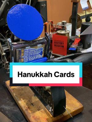 We have been preparing a wide variety of letterpress printed greeting cards to have available in our museum store and website. Known also as the “Festival of Lights,” we now have a Hanukkah card! For this video, Jared shows the letterpress printing process to print the card. The phrase, “Happy Hanukkah!” was typeset with 24 point Caslon font. The image of a menorah is from a linoleum cut made by a local linocut artist. This was printed with blue rubber base ink using a 3x5 Kelsey Excelsior tabletop printing press. #SacHistoryMuseum #HappyHanukkah #hanukkah #typography #art #letterpress #museum #sacramento #asmr #printing #printingpress  