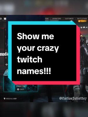 I love how creative people can be with their Twitch Names. I need more people to follow me with crazy names!!! 🤣🤣 #twitch #codmoments #gaming #gametok #mw3 #mw3clips #callofduty #resurgence #nameideas #funny #funnytiktok #funnymoments #funnycodclips 