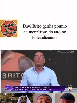 Davi Brito ganha prêmio de ment1roso do ano no Fofocalizando! #davibrito #leodias #afazenda #cariucha #fofocalizando #bbb24 #raquelbrito 🎥FOFOCALIZANDO/ SBT