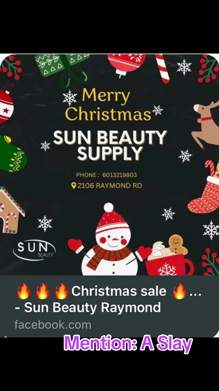 @Sun beauty Raymond Christmas sale! Mention your girl A Slay 😃 #aslay #sunbeautysupply #hairsupplystore #beautystore #hairstore #wigs #hairproducts #aslayproductions 