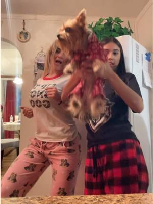 Ur favorite duo plus Dior.  #family #sobri #sobrina #tiaysobrina #dior #puppylove #pjs #favoriteduo #backatit #tiktokpartner #christmasedition #latepost #momshouse 