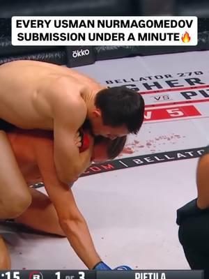 Every submission from the @bellatormma Lightweight World Champion Usman Nurmagomedov under a minute ⏳ #RoadtoDubai | Sat Jan 25 | Coca-Cola Arena | Dubai, UAE #mma #mmafighter #sports #fight #PFL #dagestan #champion #bellator #submission #fast