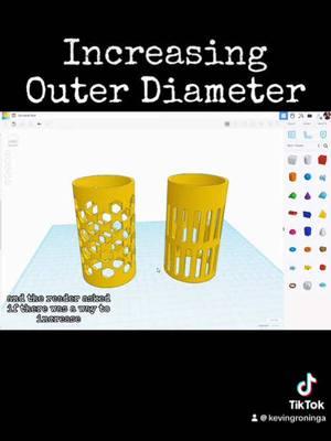 TinkerCAD Tips!  Increasing Outer Diameter. #tinkercad #tinkercaddesign #tinkercadtips #tinkercadtip #3dprint #3dprinter #3dprinting #3dprintok #printok3d #printok #fyp #fypage #foryoupage 