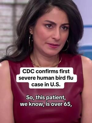 A person in Louisiana has the first severe illness caused by bird flu in the U.S., the CDC announced Wednesday. They had exposure to sick and dead birds in backyard flocks, officials determined. Dr. Celine Gounder breaks down why “the risk is still exceedingly low” for contracting this strain of bird flu — and shares that drinking raw milk can increase a person’s risk. #birdflu #rawmilk #health 