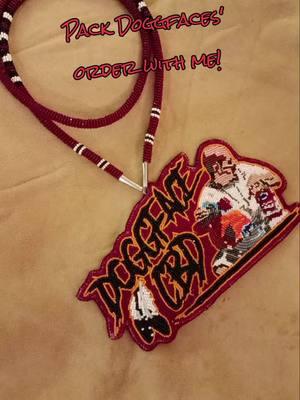 #malekasbeadwork #packanorderwithme #beadersoftiktok #doggface #beadedmedallion #SmallBusiness #nativetiktok #IndigenousTikTok #beadtok #fyp #nativemadecustoms  #doggfacecbd #nathanapodaca #custombeadwork #beadwork 