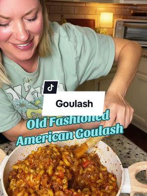 Its giving Hamburger Helper vibes 😍 (also a recipe you can find on my website 😁) Recipe for Old Fashioned American Goulash on StephRealLife.com #goulash #familymeals #kidfriendlyrecipe #onepotmeals #30minutemeals 