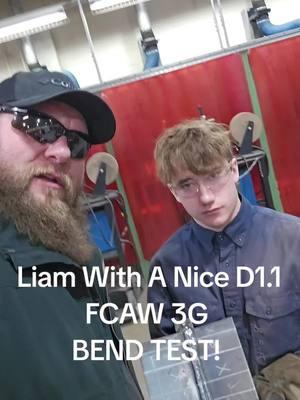 High School Junior, Liam with his D1.1 | FCAW | 3G #fyp #teacher #weldinginstructor #bluecollar #highschool #fcaw #skilledtrades #welding 