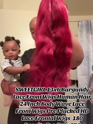 SWEETGIRL 13x6 Burgundy Lace Front Wigs Human Hair 24 Inch Body Wave Lace Front Wigs Pre Plucked HD Lace Frontal Wigs Human Hair Wig for Women 180 Density Red Wig@sweetgirlwig #wiginstalltutorial #wiginfluencer #baldcapmethod #amazonwigs #wig #sweetgirlwig #bleachknotstutorial #prepluckedwig #prebleached 