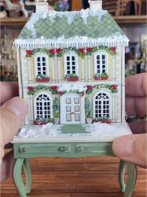 Dollhouse for a dollhouse in the Christmas holiday spirit crafted from a kit designed by the talented @robinbetterley by unknown maker with slide out rooms  #mini #merryminichristmas #dollhouse #dollhouseminiature #mimiac #happyholidays #dollhousedecor #dollhousechristmas #christmaslights