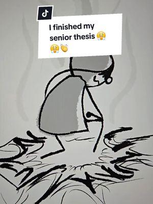 I finished my senior thesis. I spent hours, days, weeks, MONTHs to finish it... I feel like hurling into the nearest trash can. 😂 . . . #finals #collegelife #highschoollife #artschool #artcollege #collegetok #midterms #seniorthesis #thesis #semester #senioryear #collegesenior #cartoons #funnypost #relatable #artontiktok #fypppp #funnysound 