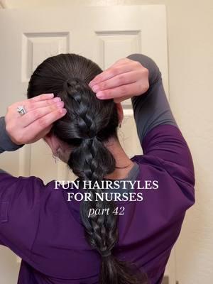 LOVE how this turned out! Using @JVN Hair air dry cream 🫶🏼 #funhairstylesfornurses #nursehairstyles #nursingstudenthair #bubblebraid #cutehairstyles #workhairstyles #flipbraid #braidedhairstyle 