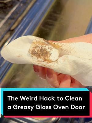 Mum-approved hack that works to remove stuck-on food grease from a glass oven door. To read more about this cleaning hack, tap the link in our bio. #TheSpruce#tipsandtricks#cleaninghacks#cleaning#LifeHack #LearnOnTikTok #ovencleaning #howtoclean #KitchenHacks