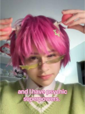 this made me realize that saiki is literally my age,,, what😋#SAIKI #saikik #kusuosaiki #sakikcosplay #kusuosaikicosplay #psychic #saikikusuo #anime #cosplay #closetcos #mothkillerr #thedisastrouslifeofsaikik #saikikedit #kaidoushun #nendo #pink #green #cutesy #silly #real 