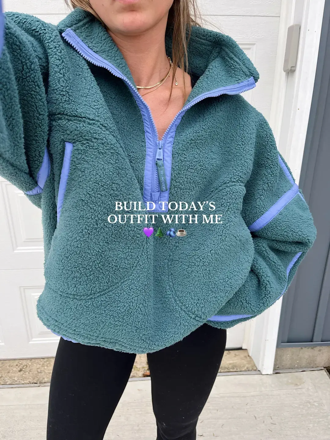 Build today’s comfy winter outfit with me! 💜🌲❄️🫐☕️  #comfyoutfits #buildanoutfit #buildanoutfitwithme #fleecejackets #trendywinterfashion #simpleoutfitideas #winterfashiontrends2024 