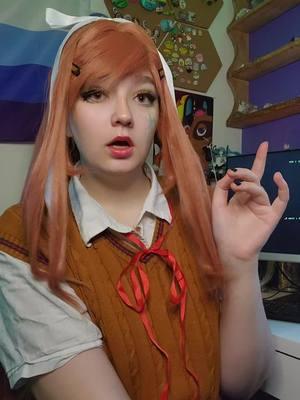 i do NOT have lipstick on my teeth, but also i got a kanade wig and am gonna try to do a casual dva cosplay soon :p #fypシ #fyp #dokidokilitertureclubmonika #dokidokilitertureclub #ddlcmonika #monika #ddlc 