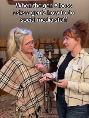 Don’t let the age difference fool you, she is sometimes more up to date with social media than the young ones!! #tiktoker #socialmedia #bosslady #genx #genz #agegap #businessowner #trendytiktoks #weddingvenue #weddingplanner #weddingplan #influencer #greatsmokeymountains #bridetobe2025 #workmom 