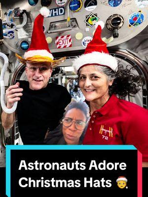 #greenscreen i had to call an expert because i too was about to put on my #conspirancytheory as to why these #astronaut are wearing #christmas #hats 🧑‍🎄 #iss #stuckinspace 