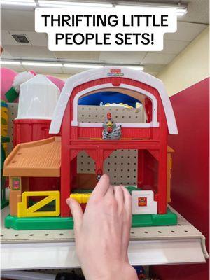 I can’t BELIEVE they had so many little people sets! And one that was even older than me 🤣 Thrifting fisher price little people #thrifting #thriftwithme #thriftshop #thrifttok #thriftfinds #toddlertoys #toddlertok #kidstoys #fisherprice 