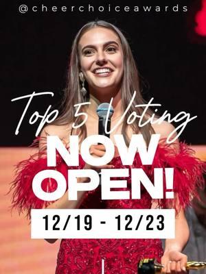 VOTING FOR THE TOP 5 IS NOW OPEN!! 🏆 Is your favorite creator still in the running for a CCA!?!? 🙌 Voting for the Top 5 starts today, December 19th, and will end next week on Monday, December 23rd! Don’t miss your chance to vote for the creators you believe deserve a Cheer Choice Award and get them to the TOP 5! 💛 Click the link in our bio and follow the steps to cast your VOTE today! Let’s GOOO! 🏆 #top5 #voting #cheerchoiceawards #cheerchoiceawards2025 #spreadthecheerusa #contentcreator #socialmedia #lasvegas #palmscasinoresort #spreadingpositivity