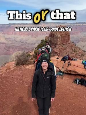 Get to know our National Park tour guides 😂🥾 We just wrapped up our annual company retreat and took a trip to the Grand Canyon! Since our guides work all over the country this was a fun trup to get to know each other more and learn about National Parks from each other! If you’re looking for a fun and diverse team to join - WE’RE HIRING! ✨  We are proud that 70% of our guides are either queer, women, or BIPOC! We are looking for others who are passionate about the outdoors and diversity to join us!  Linkinbio for more information.  #nationalparkjobs #nationalparks #tourguides #outdoorjobs #nowhiring #outdoorsy @Megan Kennedy @HalleTreks @Kristin | vanlife + travel 🌈 #grandcanyon 