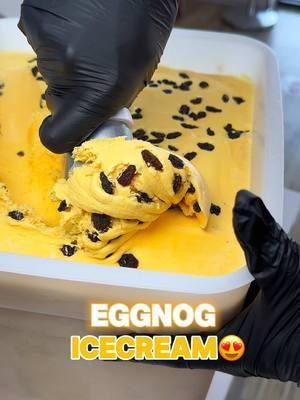 Ever Tried Eggnog ICECREAM?😍🎄🎄 #aguafresca #esquite #eggnog #eggnogicecream #rompope #nievederompope #nachos #ferrerorochericecream #foryoupage #inlandempire #viralstreetfood #norcocalifornia #southerncalifornia #fyp #cookiebuttericecream #rialtoca #viralicecreamshop #viralicecream 