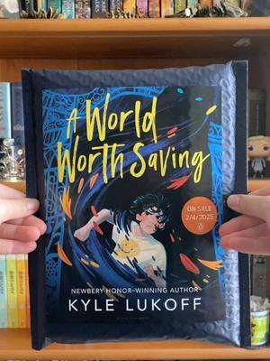 did someone say Jewish mythology queer fantasy book for young readers from the Newbery-Honor winning author Kyle Lukoff? say no more, im hooked #PenguinTeenPartner #KyleLukoff #AWorldWorthSaving #PenguinYoungReaders #Unboxing #BookUnboxing #BookMail #JewishMythology #QueerBook #FantasyBook #MiddleGradeBooks #ARC  