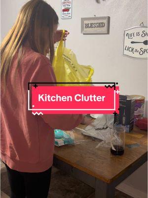 I have to clean it off, just so we can eat dinner every night😅 #dinnertable #table #kitchentable #clutter #catchall #thursday #mom #MomsofTikTok 