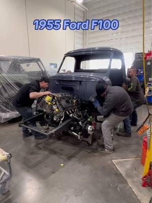 Making some headway on this sweet 1955 Coyote swap F100 build. Starting with a badass Porterbuilt chassis and a Gen 3 Coyote engine, this build already has the perfect foundation for speed, reliability, and handling. From there the guys can drop the body components on it and get to work. This paint color is super spiffy and we can't wait to see this truck in a few months. #fatfendergarage #porterbuilt #ffgxporterbuilt #fordf100 #f100trucks #5356 #55f100 #f100 #customchassis #restomod