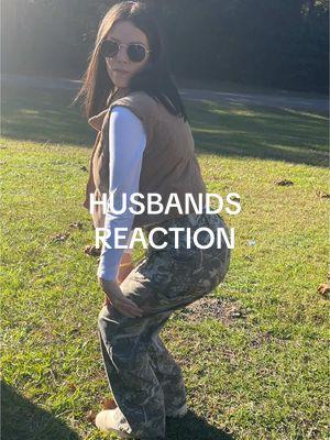 He loves them too 🫣😂 #camopants #camo #huntingwife #hunterswife #husbandreaction 