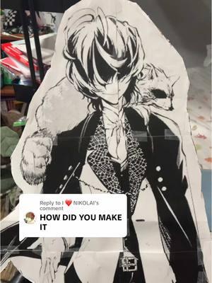 Replying to @I ❤️ NIKOLAI hope this kinda helps! i made this with no tutorial or experience working with cardboard so uh yeahh ! thats why its wonky lmao #trend #bsd #poe #bsdpoe #poebsd #cardboardcutout #tutorial #bungoustraydogs #bungostraydogs 