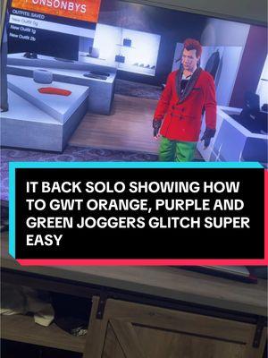 IT BACK SOLO SHOWING HOW TO GAT GREEN, PURPLE AND ORANGE  JOGGERS #GTA5 #gta5online #gta5glitch #gta5glitches #foryoupage #foryou #trending #foryou #fyp #foryou #christmas #fyp #foryou #u 