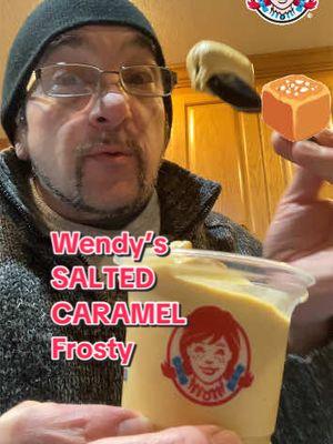 Wendy’s SALTED CARAMEL Frosty @Wendy’s #tastetest #butterscotch #saltedcaramel #salt #caramel #frosty #ultraozu 