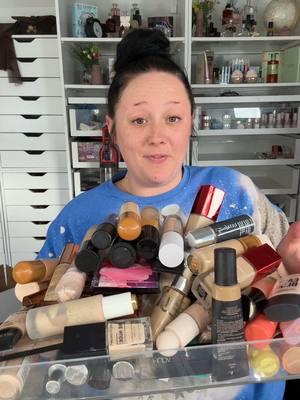 Decluttering my foundations..😳 #declutteringmymakeup #decluttering #expiredmakeup 